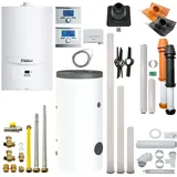 Vaillant ecoTEC pure VC 146/7-2 Gas-Brennwert-Therme mit optionalem Durchgang-Anschluss-Set, Erdgas E/H