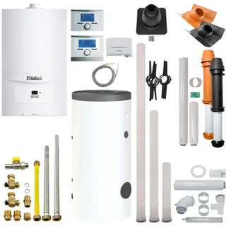 Vaillant ecoTEC pure VC 146/7-2 Gas-Brennwert-Therme mit optionalem Durchgang-Anschluss-Set, Erdgas E/H