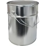 plasteo 10 Liter Weißblecheimer Hobbock inkl. Deckel mit Spannring | Stabiler Metallgriff | Luft und Flüssigkeitsdicht | Robust und Stapelbar | Gefahrgut