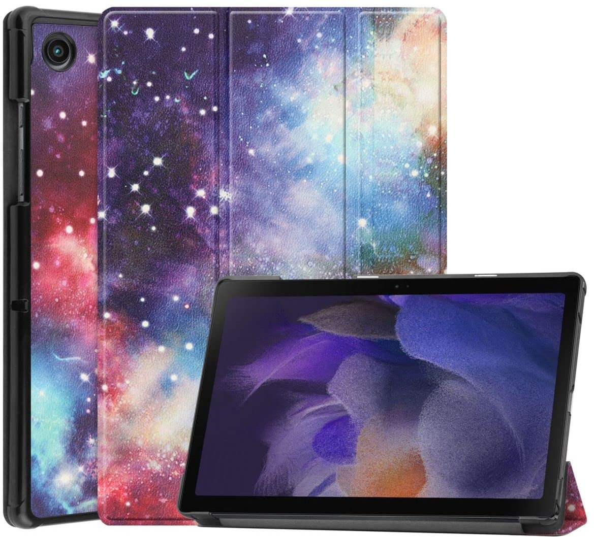 Wigento Für Samsung Galaxy Tab A8 10.5 2021 3folt Wake UP Smart Cover Tablet Tasche Etuis Hülle Case Schutz Motiv 1