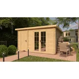 Gartenhaus BBH 28 mm natur Gerätehaus Geräteschuppen Blockhaus Holzhaus Pultdach