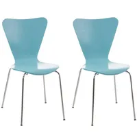 TPFLiving Besucherstuhl, Blau, Metall, 46x81x47 cm, Arbeitszimmer, Besucherstühle