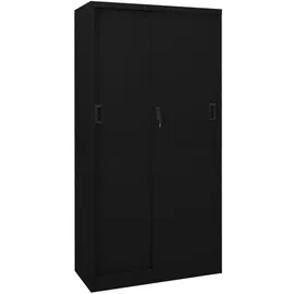 vidaXL Büroschrank mit Schiebetür 90 x 40 x 180 cm Schwarz