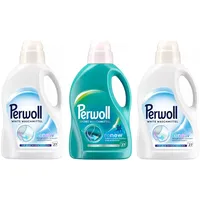 PERWOLL Flüssig-Set 3x 27 Waschladungen (81WL) 1x Sport & 2x White, Hygiene Waschmittel reinigt sanft, entfernt schlechte Gerüche & Feinwaschmittel erneuert Weiß und Fasern