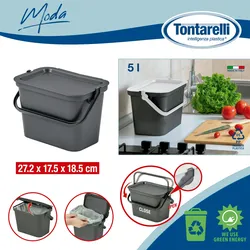 Tontarelli - Fashion Model Mülleimer mit Griff 5L Graphit