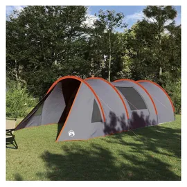 vidaXL Tunnelzelt 4-Personen Grau/Orange