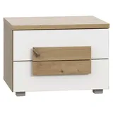 Forte Nachtschrank Arkina 50,2 x 37,3 x 41,3 cm Braun/Weiß
