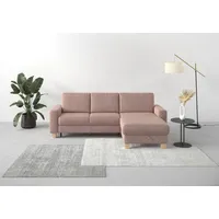 Home Affaire Ecksofa »Summer L-Form«, mit Recamiere, mit oder ohne Bettfunktion und Bettkasten, Cord-Bezug rosa