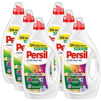 Persil Color Kraft-Gel 300 WL (6 x 50 Waschladungen), Flüssigwaschmittel mit Tiefenrein Technologie, Colorwaschmittel für reine Wäsche und hygienische Frische für die Maschine, wirksam ab 20 °C