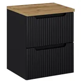 Lomadox Waschtischunterschrank 2 Auszüge 50,4 x 59,5 x 40 cm Schwarz