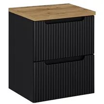 Lomadox Waschtischunterschrank 2 Auszüge 50,4 x 59,5 x 40 cm Schwarz
