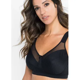bonprix Minimizer-BH BONPRIX "Minimizer-BH ohne Bügel mit gepolsterten Trägern", Damen, Gr. 100, Cup E, schwarz, Obermaterial: 92% Polyamid, 8% Elasthan.