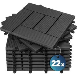Casaria WPC Fliesen 22x Mosaik Anthrazit