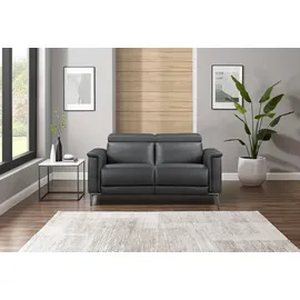 OTTO home 2-Sitzer OTTO HOME "Lund, mit Relaxfunktion und Kopfteilverstellung", grau, B:160cm H:97cm T:100cm, Kunstleder 100% Polyurethan, Sofas, manuell od. elektrisch (m.USB-C), Echtleder, Kunstleder, Webstoff