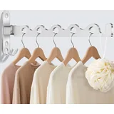 MEIJO Kleiderhaken Klappbar, Wand Kleiderständer Klapphaken Wandhaken Balkon Kleiderhaken für Waschküche Schlafzimmer Badezimmer (Silber)
