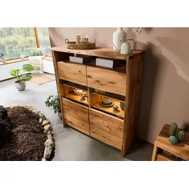 Massivmoebel24 Highboard 131 x 147 x 45 cm Beige