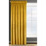 Eurofirany Design91 Samtvorhang Kräuselband Blickdichte Vorhänge Samt Velours 135x300 Samtvorhänge ROSA (senf)