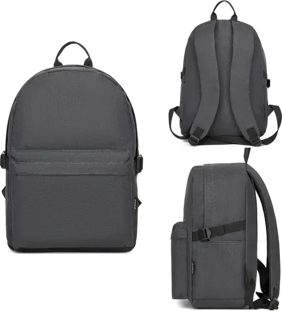 Kono Schulrucksack, Freizeitrucksack, Reiserucksack und Arbeitstasche für Mädchen, Jungen, Männer und Frauen (Dunkelgrau)