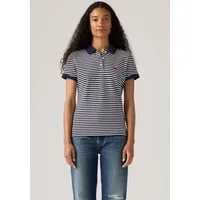 Levi's Poloshirt "LEVI'S HM POLO", Damen, Gr. S (36), blau (navy, weiß), Piqué, Obermaterial: 95% Baumwolle, 5% Elasthan, gestreift, slim fit normal, ohne Ausschnitt, angesetztes Bündchen, Shirts, Piqué aus elastischer Baumwollmischung
