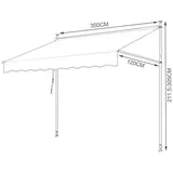 Clanmacy Klemmmarkise Klemmmarkise Markise Balkon UV-beständig wasserdicht 150cm-400cm grau