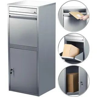 AGT Stand-Paketbriefkasten mit Rückholsperre, Stahlblech, 2 Schlüssel