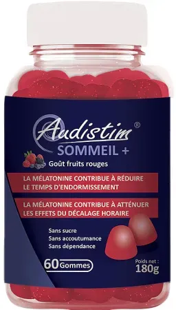 Audistim Schlaf+ Geschmack Rote Früchte 60 Gummis