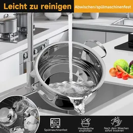 Homelux Edelstahl Topf-Set 10-tlg. 22 cm + 24 cm + 26 cm + 28 cm + 30 cm