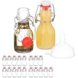 Relaxdays Kleine Flaschen mit Bügelverschluss Set, - transparent