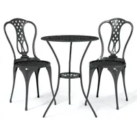 vidaXL 3-tlg. Bistro-Set Aluminiumguss Schwarz