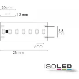 ISOLED LED CRI9R Linear ST10-Flexband, 24V, 10W, IP20, rot