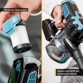 First Austria 2-in-1 Akku Staubsauger grau-weiß