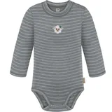 normani Outdoor Sports Baby Merino Langarmbody Tuai in Grau gestreift | Gr.: 74