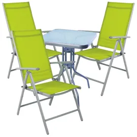 Mojawo Bistro Sitzgarnitur 4-tlg. Silbergrau/Lime