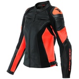 Dainese Racing 4, Damen Motorrad Lederjacke, schwarz-rot, Größe 54