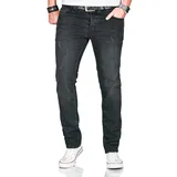 Alessandro Salvarini "ASCatania", mit used), look Effekt und mit 2% Elasthan, schwarz (as, 165, schwarz Denim/Jeans, 98% Baumwolle Destroyed-Effekte, leichte Abriebeffekte, Basic, schmal, Jeans, used