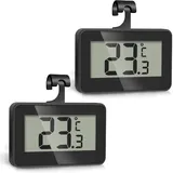 Digitales Mini-thermometer – Gefrierschrankthermometer – Für Küche, Kühlschrank Und Gefrierschrank – 2 Stück – Schwarz
