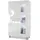 Vladon Standvitrine Denjo 71 x 129 x 35 cm Weiß matt/Weiß Hochglanz