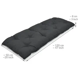 Beautissu Bankauflage 120 x 50 x 10 cm grau 1 St.