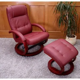 MCW Fernsehsessel Aprilia Kunstleder 66 x 104 x 89 cm Bordeaux mit Hocker