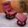 MCW Fernsehsessel Aprilia Kunstleder 66 x 104 x 89 cm Bordeaux mit Hocker