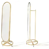 aea Ovaler Standspiegel 50 x 180 cm Gold
