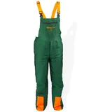 Schnittschutzhose Schnittschutzlatzhose Forsthose Latzhose Größe XL grün/orange