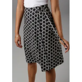 Aniston SELECTED Wickelrock Damen Blau/Grau Bedruckt 46