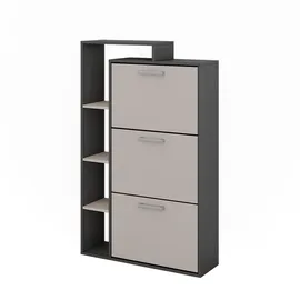 Vicco Orlando 80 x 128,3 x 24,2 cm grau mit 3 Fächern / anthrazit greige