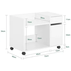 SoBuy ASK02 Rollcontainer 72x54x40 weiß