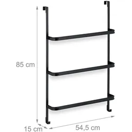 Relaxdays Tür-Handtuchhalter, schwarz