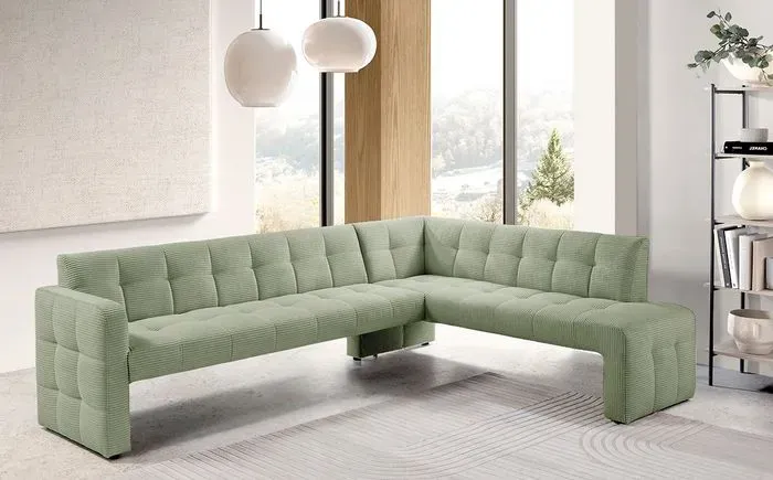 Exxpo by Gala Eckbank Barista Cord Grün Mint 3-Sitzer