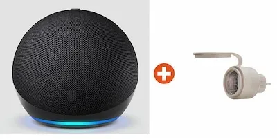 Bundle: Amazon Echo Dot (5. Gen.) B09B8X9RGM schwarz + Shelly Plug & Play Outdoor Plug S Gen3 Z