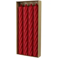 Richard Wenzel RUSTIC TWIST Stabkerzen 250 x 28 mm rot 4 St.