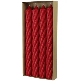 Richard Wenzel RUSTIC TWIST Stabkerzen 250 x 28 mm rot 4 St.